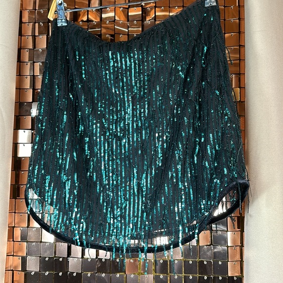 Avec Les Filles Sequins Fringe Size Small Mini Skirt - Picture 16 of 17